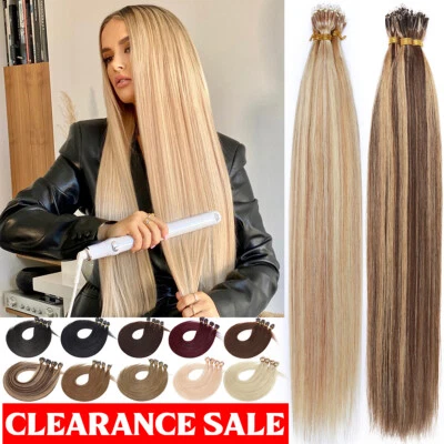 CLEARANCE 200S Thick Full Head Nano Micro Loop Ring Remy Human Hair Extensions - Image 1 of 4