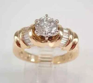 Real Moissanite 2Ct Round Cut Women's Wedding Band Ring 14K Rose Gold Plated - Picture 1 of 9