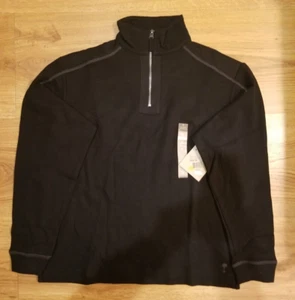 NWT PARADISE COLLECTION BLACK MOCK NECK 1/3 ZIP 100% COTTON SHIRT/SWEATER SIZE M - Picture 1 of 6