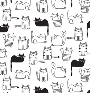 Feline Drive Fabric FEELINE GOOD! Cats Nap Time White - Fat Quarter (18"x22") FQ - Picture 1 of 9