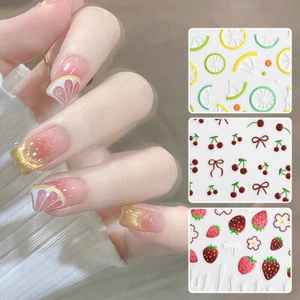 Lindas calcomanías adhesivas para uñas de frutas de gelatina de verano limón cereza fresa arte en uñas - Imagen 1 de 28