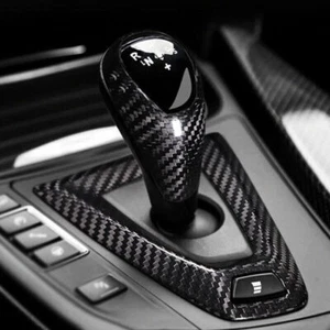 For BMW M2 F87 M3 F80 M4 M5F10 X5M Real Carbon Fiber Gear Shift Knob Cover Trim - Foto 1 di 5