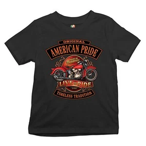 Original American Pride Youth T-shirt Live to Ride Timeless Tradition Kids - Picture 1 of 29