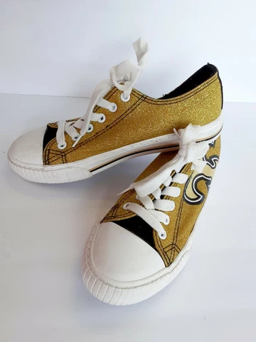 Womens Foco New Orleans Saints Glitter Low Top Canvas Sneaker Size 7 Cover