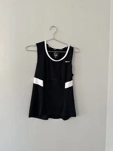 Nike Tennis Tank Top Womens Med Black Dri-Fit Sleeveless Running Gym Ladies - Picture 1 of 5