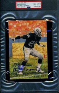Willie Brown Gem Mint 10 PSA DNA Slabbed Signed Goal Line Art Card Autograph