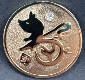 Star Casino Gold Chip Chinese New Year 2019 Year Of The Pig Swarovski Crystal - Picture 1 of 6