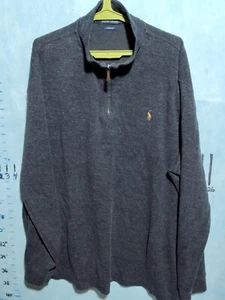 Polo Ralph Lauren Mens 1/4 Zip Mock Neck Long Sleeve Estate Rib Black XXL - Picture 1 of 10