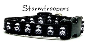 Stormtroopers gato o perro pequeño collar 1/2" ancho ajustable o correa ciencia ficción - Imagen 1 de 11