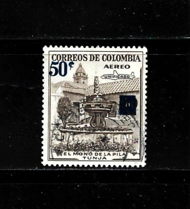 Carimbo Columbia-Scott # C340-50c em 60c- Usado/VLH-NG-1959-60-Correio Aéreo Sobreimpresso - Imagem 1 de 1