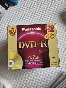 Panasonic DVD-R 120min 4.7GB Video & Data 10 Pack - LM-RF12NE10P - Afbeelding 1 van 1