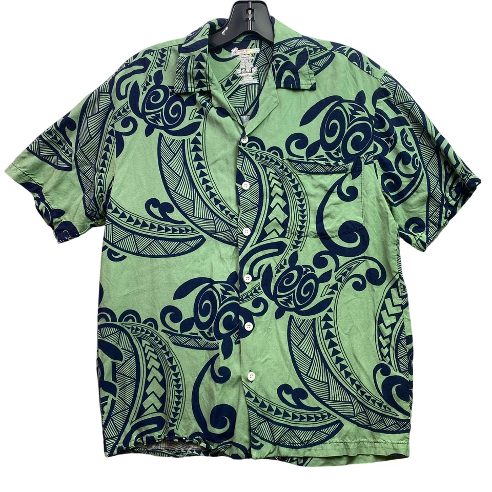 Camisa Maika De Colección Para Hombres Pequeña Hawaiana AOP Tribal Festival de Tortugas Marinas Playa Foto 1 de 4