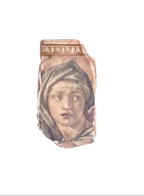 Decoración de pared de yeso/arcilla vintage de Delfos Sibyl Bottega Artigiana Italia México Foto 1 de 4