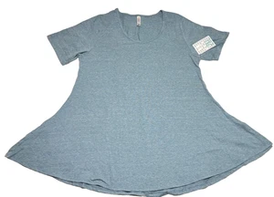 LuLaRoe Womens Top Size 2XL Perfect T Solid Blue Rayon Cotton Blend XXL 2X NWT - Picture 1 of 4