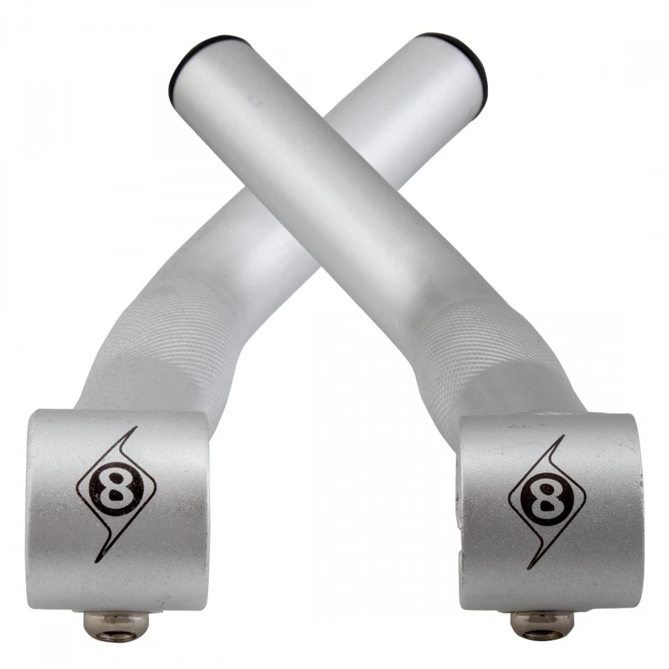 Origin8 Comp Lite Bar End MTB Flat Pair Set Long Silver