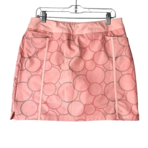 Adidas Golf Skort Women's Medium Pink Circle Pattern Athletic Activewear Nwot - Picture 1 of 10