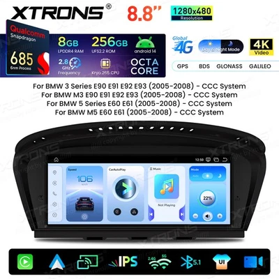 4K 8,8" Qualcomm 685 8G+256G Android 14 Autoradio für BMW E60 E90 E91 E92 M5 CCC - Bild 1 von 4