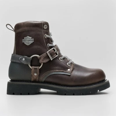 Botas de montar Harley Davidson Becky Flash de cuero marrón para mujer talla 9M Foto 1 de 4