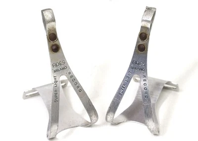 Fides Milano Super Light Record - vintage aluminium toe clips / cages 28 gr. - Immagine 1 di 4