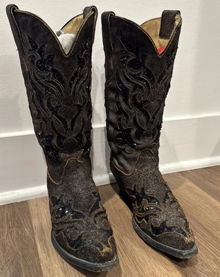 Botas de Vaquera CORRAL Para Mujer Marrón Floral Puntera Corta R1152 Talla 6.5 M Foto 1 de 4