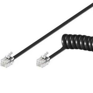 VIVANCO Hochwertiges Telefonhörerkabel, RJ10 4P4C Stecker, 2,20m, Schwarz, - Afbeelding 1 van 4