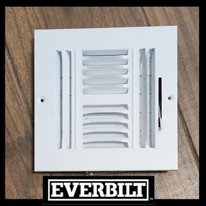 Cubierta de ventilación de CA moderna de 6x6 pulgadas ventilación de aire decorativa ajustable blanca acero de 4 vías - Imagen 1 de 4