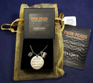 Twin Peaks Damn Good Coffee Black as Midnight Rocklove Sterling Silver Necklace - Picture 1 of 5