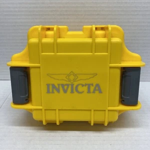 INVICTA Scatola Orologio Impermeabile Resistente Plastica Rigida Custodia Giallo - Foto 1 di 9