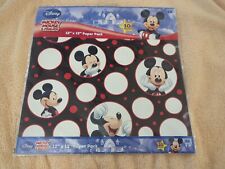 EK Success Mickey Mouse Black/White/Red Paper Pack, 10 Sheets, 2 Each/5 Textured