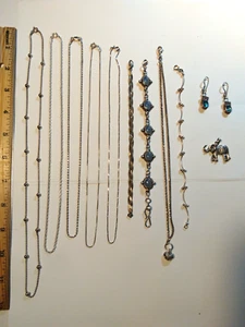 Premium .925 Sterling Silver Jewelry Lot- 5 necklaces, 4 bracelets ++ - Picture 1 of 11