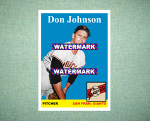 Don Johnson San Francisco Giants 1958 Style Custom Baseball Art Card