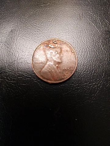 1950-S Lincoln Wheat Cent with Extreme Damage Cover