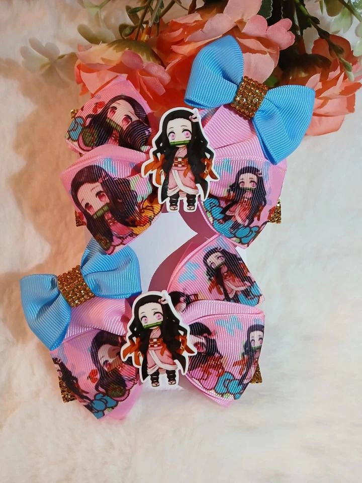 Juego de lazos para el cabello Nezuko  Foto 1 de 1