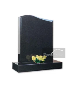 The Leyburn Granite Headstone Black - Picture 1 of 1