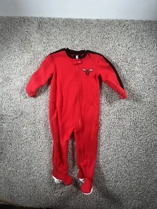 Chicago Bulls Red Sleepwear Pajamas NBA Basketball Flame Resistant Sz 12 Months - Picture 1 of 9