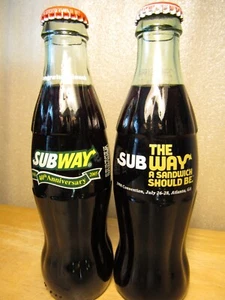 SUBWAY THE WAY SANDWICH SHOUL BE" - Coppia rara - Bottiglie Coca Cola - Foto 1 di 5