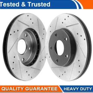 Rear Slotted Brake Rotors Pair For 2010-2017 Chevrolet  Equinox Gmc Terrain 5Lug - Picture 1 of 8