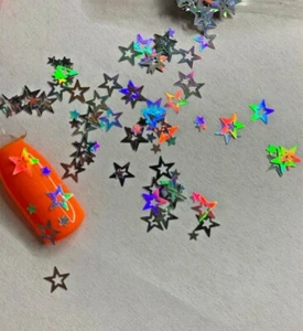Holographic Hollow Star Nail Glitter | 1 TSP | Gel Nail Art & Acrylic - Picture 1 of 3