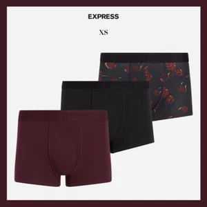 Neu mit Etikett - Express 3er-Pack 2 1/2" Baumwollmischung Stämme, schwarz Blumenmuster Gr. XS - 48 $ - Bild 1 von 5