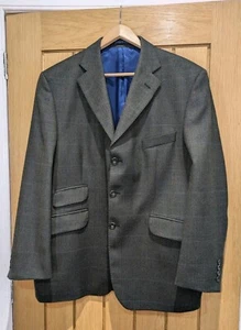 M&S Sartorial Pure Wool Blazer Jacket Green Mix Size 42S - Picture 1 of 5