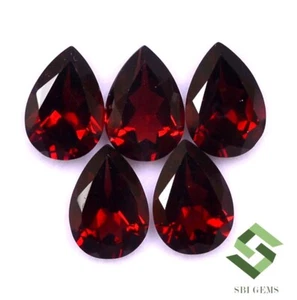 Natural Granate Corte Pera 10x7MM Lote 05 Piezas 10.25 Cts Facetado Loose Gemas - Picture 1 of 5