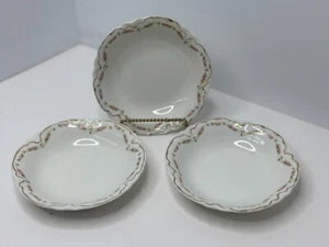 3 ~ Vintage Johnson Bros England PINK ROSE GARLAND Berry Fruit Sauce Bowls - Picture 1 of 5