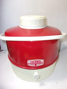 Vintage COLEMAN PICNIC JUG Cooler Red Water Drink Thermos Camping Clean! - Picture 1 of 4