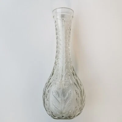 Цветочная ваза FTD из прозрачного стекла с тиснением и цветочным узором текстурированная поверхность - Изображение 1 из 4