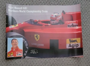 Nigel Mansel Ferrari F1 Marlboro AGIP Poster - Picture 1 of 1