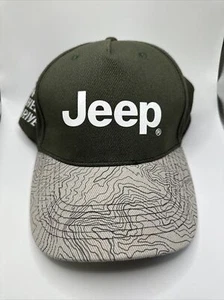 Jeep Merchendise Hat Green Topographical, Gladiator Wrangler Ball cap 4 Wheel - Picture 1 of 5