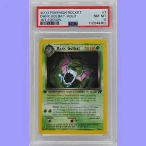 Pokemon 1st Edition Dark Golbat Holo 7/82 Team Rocket PSA 8 NM/Mint - Imagen 1 de 4