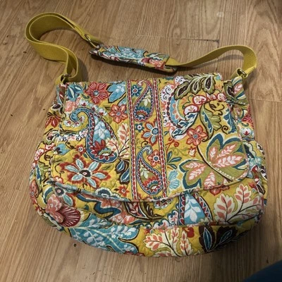 Vera Bradley Cassidy Diaper Bag Provençal Yellow Paisley Floral W/ Changing Pad - Image 1 of 4