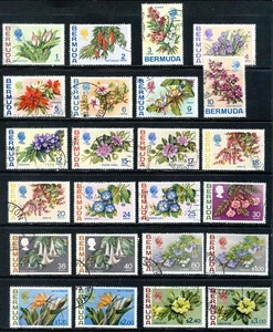 BERMUDA Queen Elizabeth II 1970-75 The Full Flowers Set SG 249 to SG 265a VFU - Picture 1 of 2