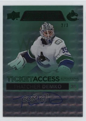 2024-25 Credentials 2021-22 Update Ticket Access Green /3 Thatcher Demko Auto - Image 1 of 2